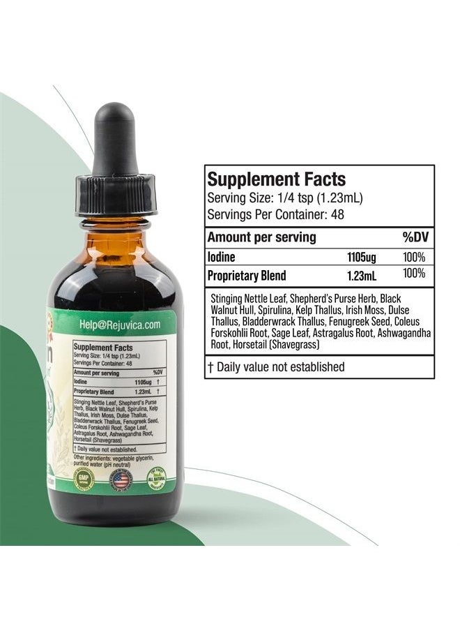 Rejuvica Health - Thyrobin - Advanced Thyroid Support Supplement - Liquid Delivery for Better Absorption - Iodine, Stinging Nettle, Kelp, Astragalus, Ashwagandha & More! - Image 1