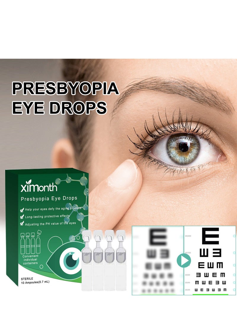 ximonth Presbyopia Eye Drops 10 Pack of 0.7ml Relief Solution for Dry, Tired Eyes, Soothing Eye Drops to Alleviate Eye Fatigue, Itching, & Blurred Vision, Hydrating Formula for Comprehensive Eye Care  - Image 3