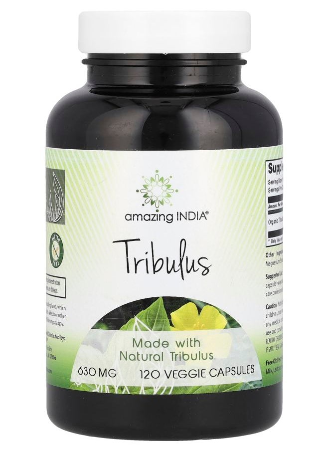 Amazing India - Tribulus 630 mg 120 Veggie Capsules - Image 1