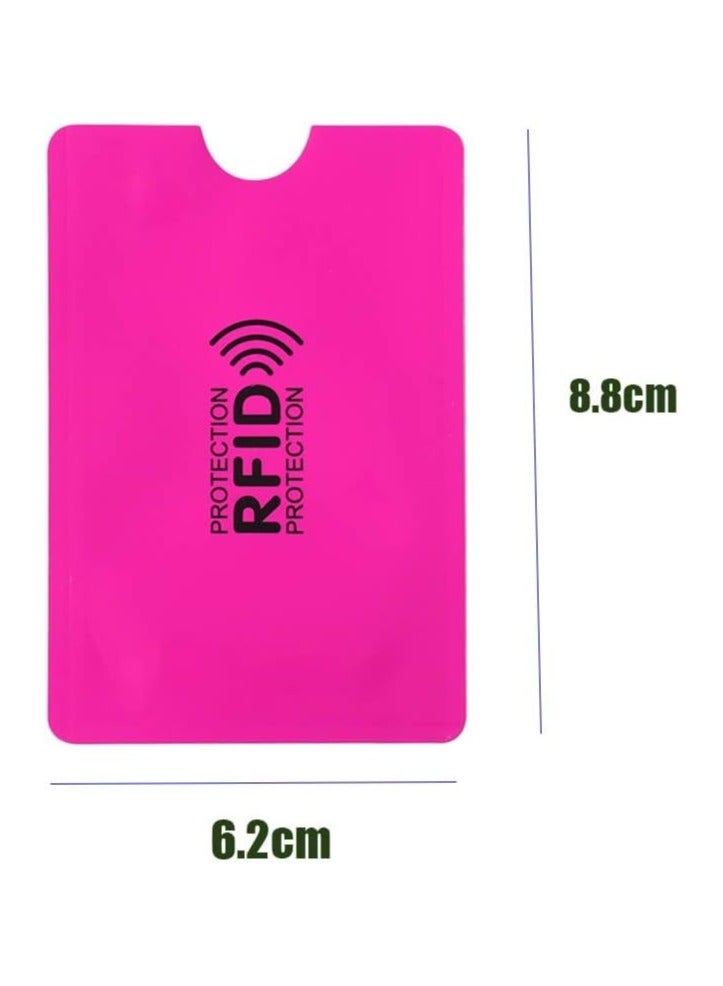SOLDOUT Anti RFID Blocking Reader Lock Card Holder ID Bank Card Case Protector Aluminium Metal Smart Anti-Theft Credit Card Holder (Pack of 10, Pink)  - Image 3