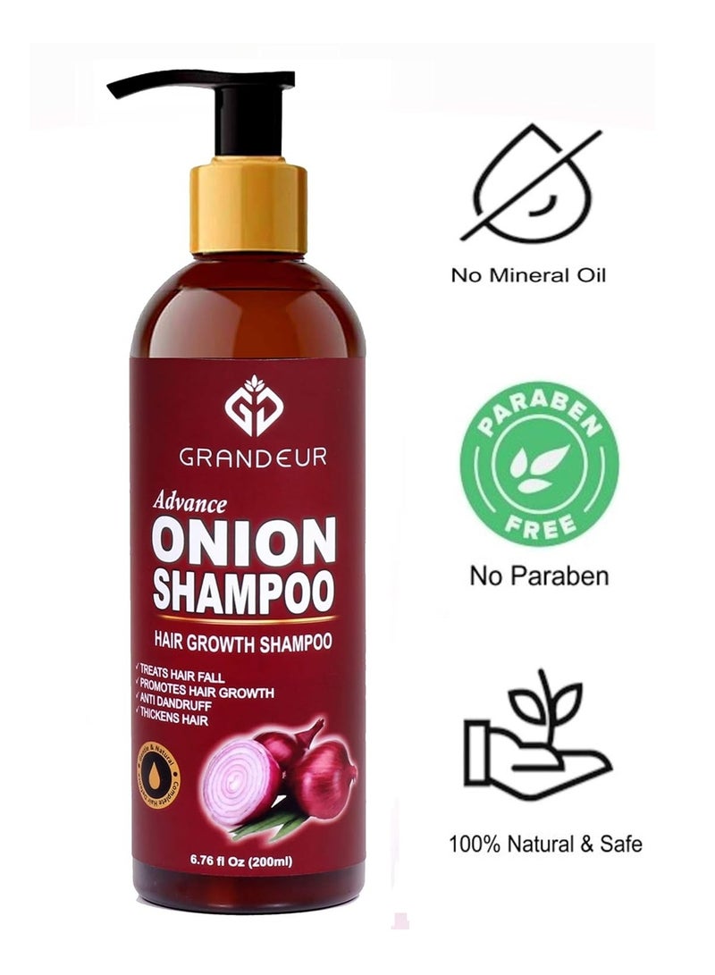 جراندور مجموعة جرانديور تحتوي على 3 شامبو بصل لنمو الشعر والتحكم في تساقط الشعر 200 مل - Image 2