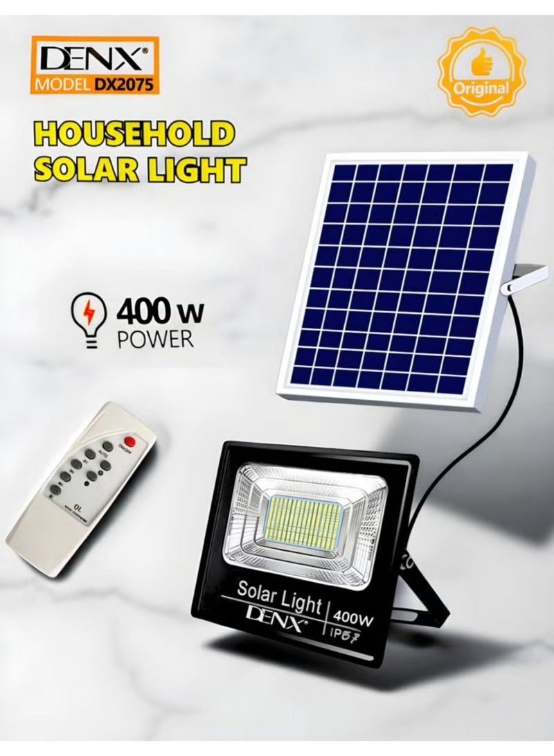 دينكس مصباح منزلي يعمل بالطاقة الشمسية بقوة 400 واط - مصباح LED خارجي مقاوم للماء مع جهاز تحكم عن بعد وشحن USB وبطارية 4000 مللي أمبير في الساعة - Image 2