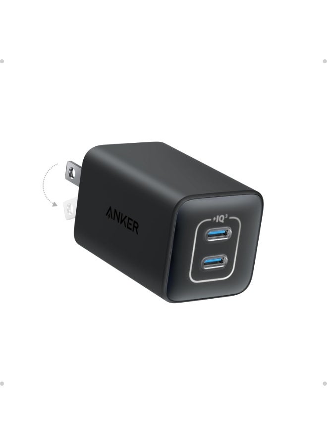 Anker 523 Dual Type-C Adapter, 47 Watt, Black - A2039L11 - Image 1