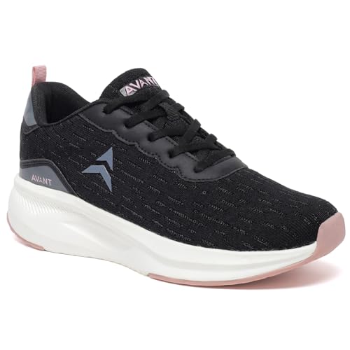 AVANT Women's Aura Running & Training Shoes - Superior Cushioning, Enhanced Grip TPR Outsole, Superior Traction, Anti Skid, Lightweight, Shock Absorption Tech, Sports Footwear (AVWSH035CL01UK6_Black) - Image 1
