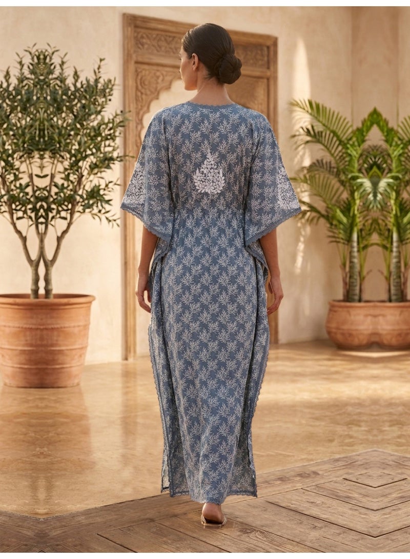 Alaya Women Embroidered Cotton Kaftan-AL3700A - Image 2