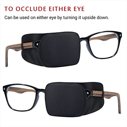 Astropic Silk Eye Patch for Adults Kids Glasses to Cover Either Eye (Medium, Black) - Image 4
