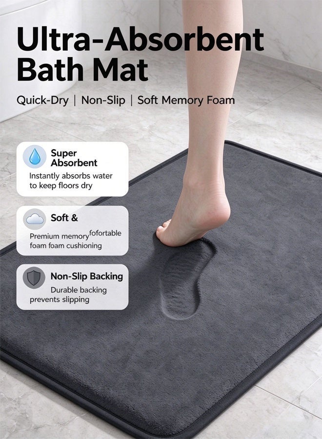 NAYIV Bath Rug Mat,1Pcs Washable Bath Mat,Extra Soft and Absorbent Bathroom Mats, Non Slip Washable Carpet for Floor,Machine Washable Shower Rug, Quick Drying Short Plush Floor Bath Tub Mat for Bathroom Kitchen,Toilet Rug for Tub,Bathroom Home Decor Accessories - Image 1