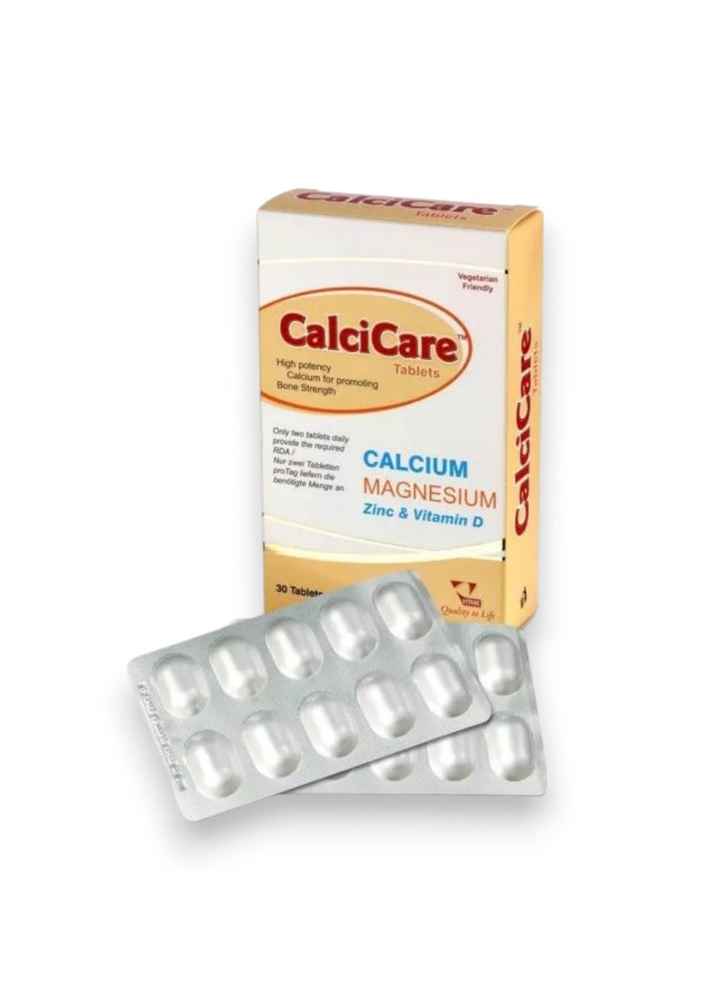 VITANE Calcicare, Calcium Magnesium Zinc & Vitamin D, 30 Tablets 