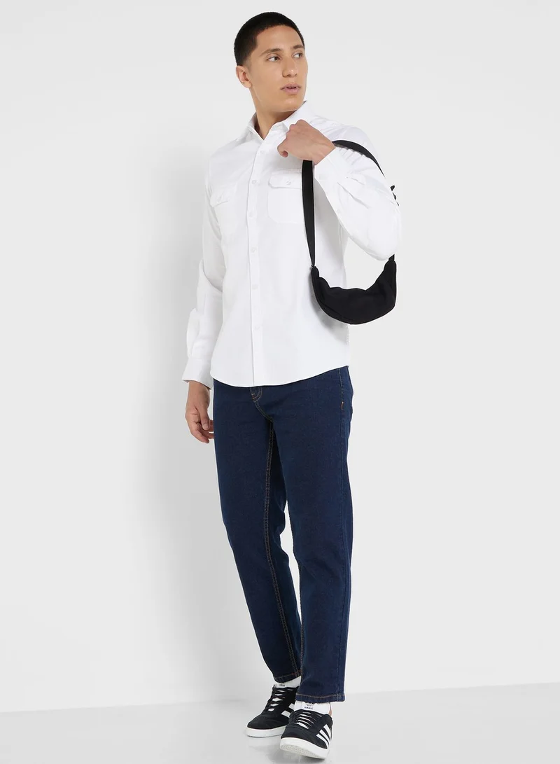 سفنتي فايف Pure Cotton Casual Double Pocket Shirt