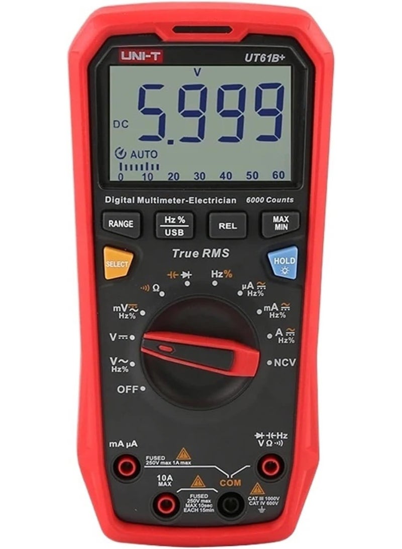 UNI-T 1PCS UT61B+Smart Professional Digital Multimeter Tester Unit True RMS Auto Range 6000