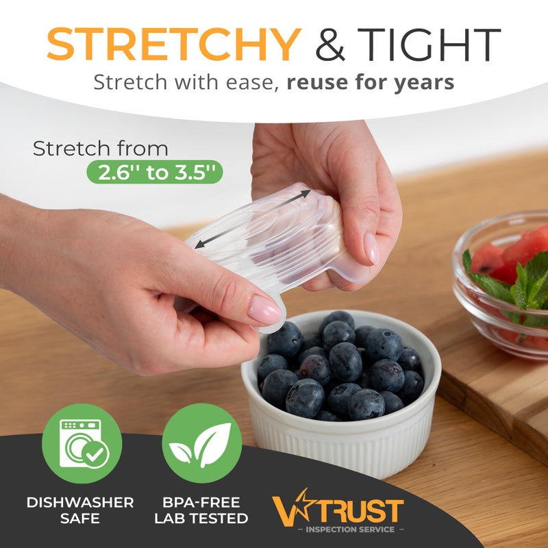 Orblue Reusable Silicone Stretch Lids 6-Pack Small for Fresh Food Storage - Seal in Flavors, Keep Food Fresh and Reduce Waste Multicolored - Image 2