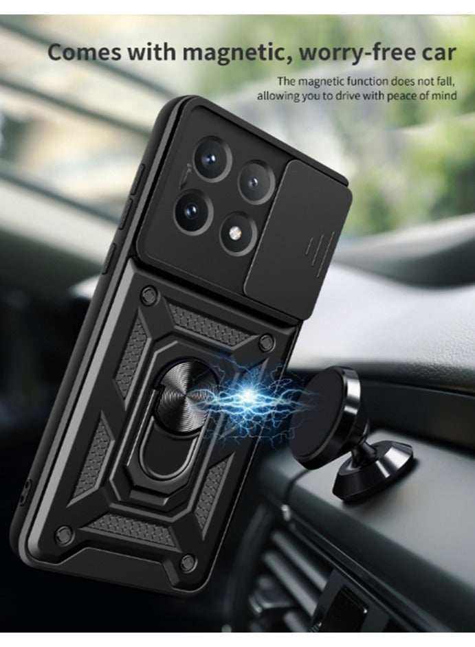 Case Cover For ITEL S23 Plus 4G/ S23+ 4G Mobile Phone , Slide Camera Lens Cover + 360°Rotating Kickstand Ring + Bumper Shockproof Phone Case - Image 4