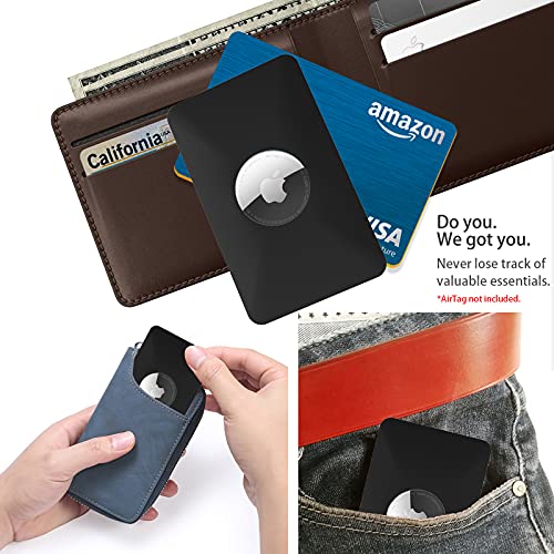 PSRAT 2PCS AirTag Case - Flex Credit Card Size Wallet Holder for AirTag, Purse, Handbag, Backpack, Clutch, Wristlet (Black) - Image 2
