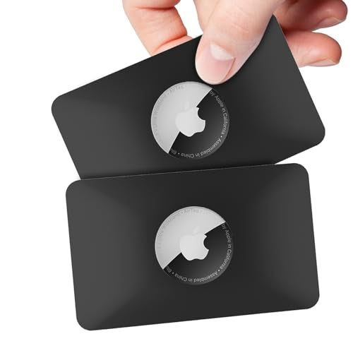 PSRAT 2PCS AirTag Case - Flex Credit Card Size Wallet Holder for AirTag, Purse, Handbag, Backpack, Clutch, Wristlet (Black) - Image 1
