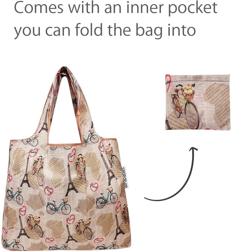 allydrew Foldable Tote Nylon Reusable Grocery Bag (Set of 2) - Image 4