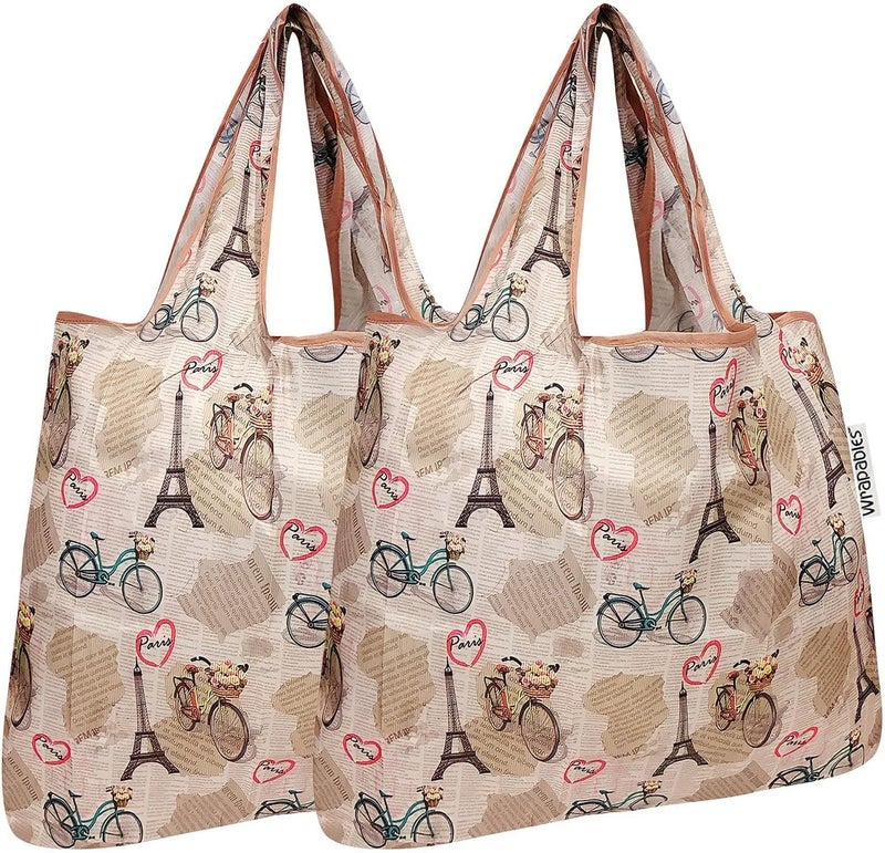 allydrew Foldable Tote Nylon Reusable Grocery Bag (Set of 2) - Image 1