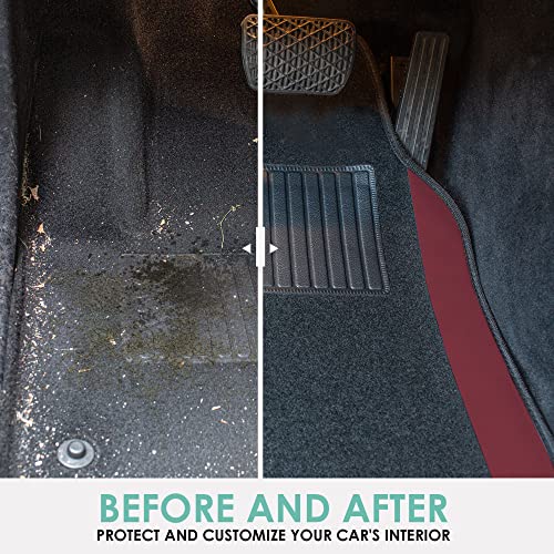 FH Group Automotive Floor Mats – Universal Fit Premium Carpet Car Mats with Driver Heel Pad, Full Set for Cars, SUVs & Trucks - Burgundy - Image 3