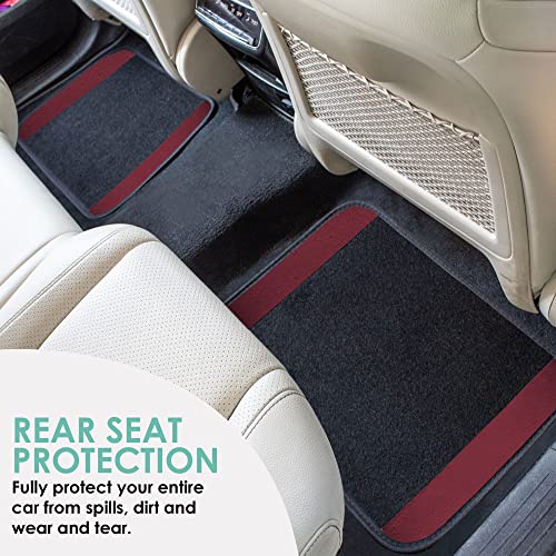 FH Group Automotive Floor Mats – Universal Fit Premium Carpet Car Mats with Driver Heel Pad, Full Set for Cars, SUVs & Trucks - Burgundy - Image 5