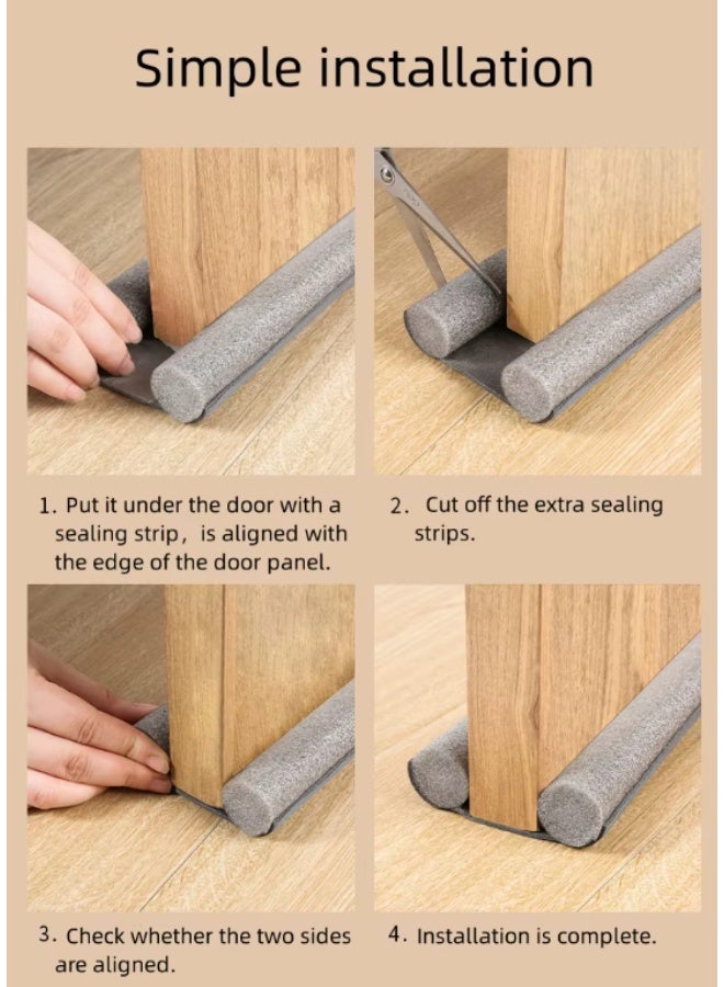 OSALIA Door Draught Stopper 96cm Under Door Draft Guard, Door Bottom Sealing Strip Soundproof Noise Reduction Weather Strip, Door Gap Blocker Keeps Out Dust, Insects & Cold Air – Easy Install - Image 3