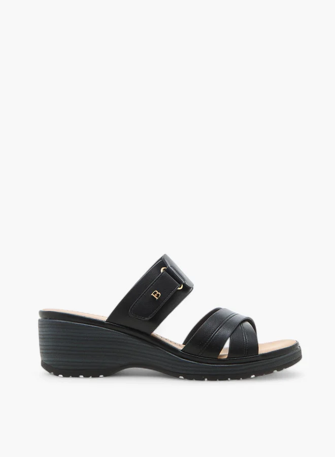 Flora Bella By Shoexpress Cross-Strap Sandals with Wedge Heel