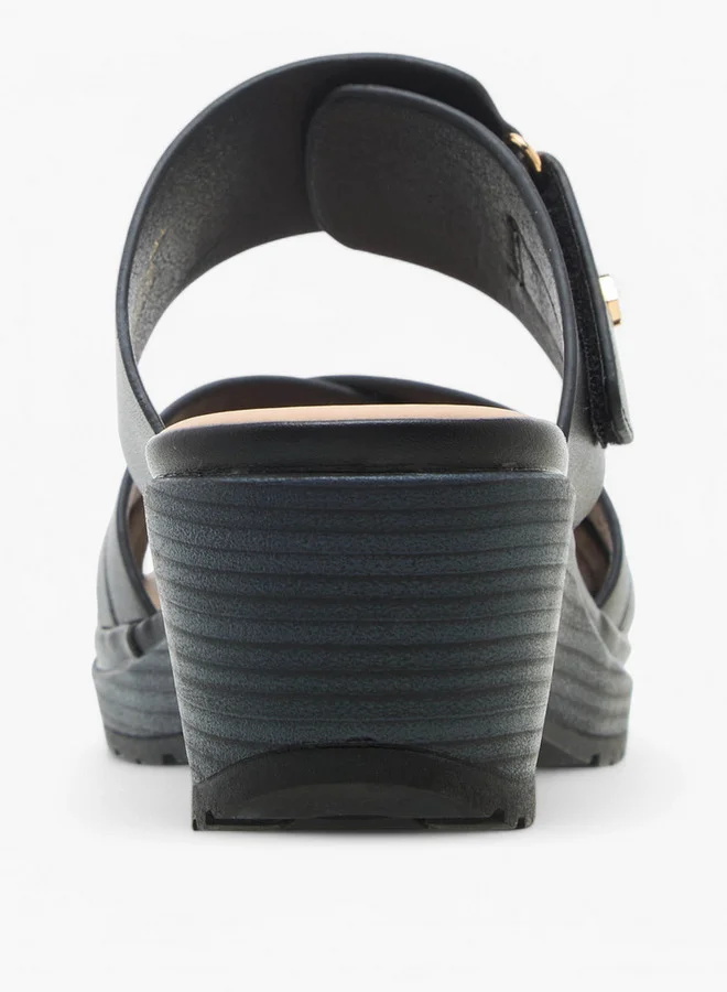 Flora Bella By Shoexpress Cross-Strap Sandals with Wedge Heel
