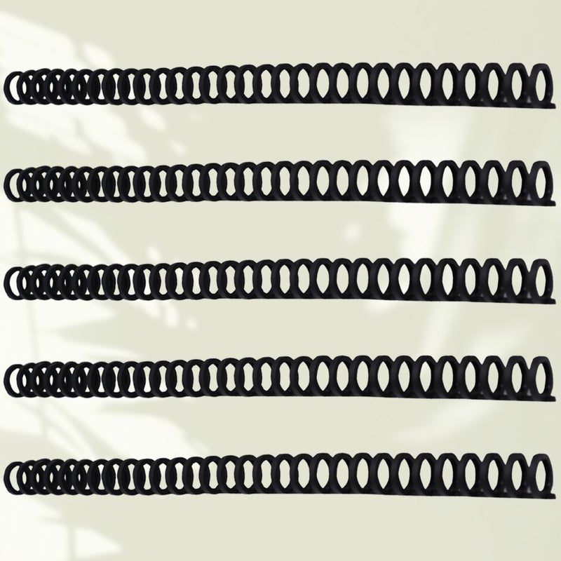 5Pcs 12mm 30-hole Loose-leaf Hinge for Book Making Loose Leaf Hinge for Notebook Cuttable Book Hinge DIY Book Hinge (Black) - Image 5