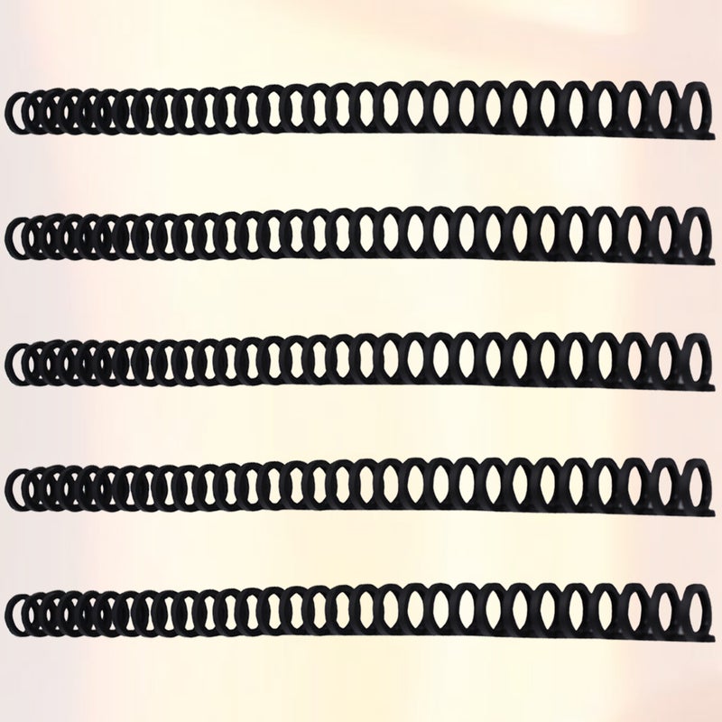 5Pcs 12mm 30-hole Loose-leaf Hinge for Book Making Loose Leaf Hinge for Notebook Cuttable Book Hinge DIY Book Hinge (Black) - Image 3