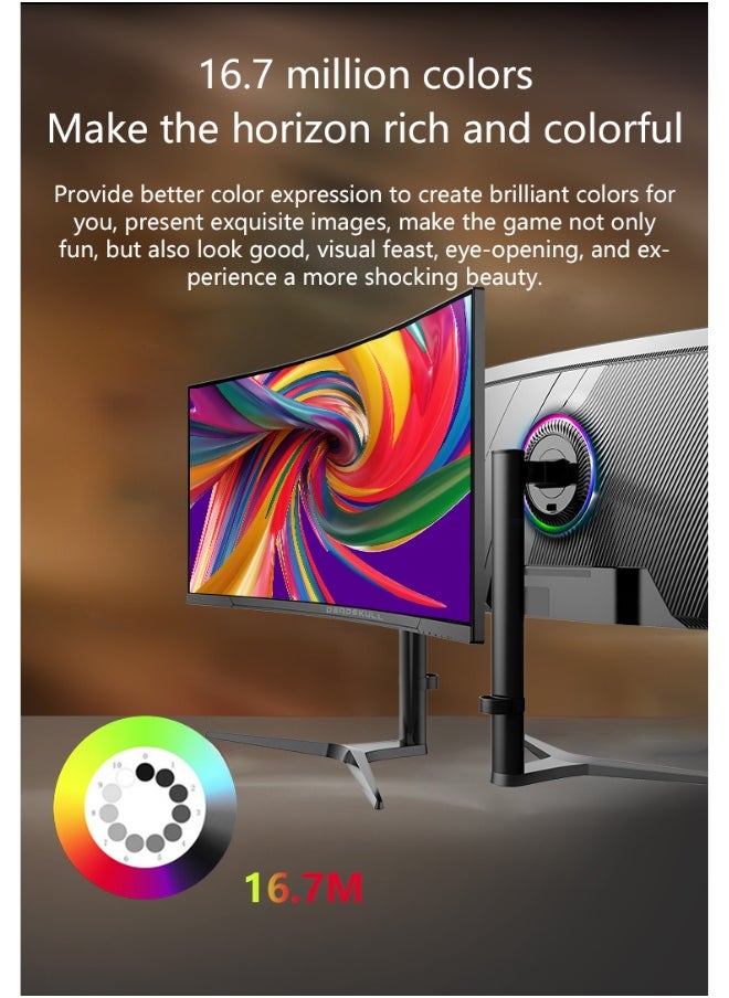 34 Inch Curved Gaming Monitor 3K WQHD 3440x1440, LED Panel Type, 165Hz Refresh Rate, 1ms Response Time, Adaptive Sync and G-Sync Compatible, Adjustable Stand | GMX34B