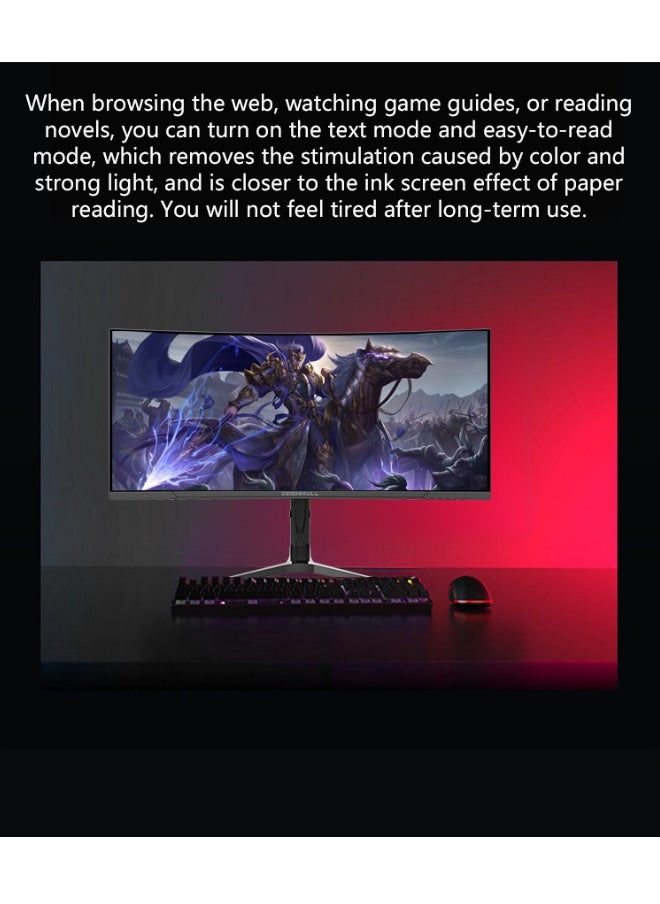 34 Inch Curved Gaming Monitor 3K WQHD 3440x1440, LED Panel Type, 165Hz Refresh Rate, 1ms Response Time, Adaptive Sync and G-Sync Compatible, Adjustable Stand | GMX34B
