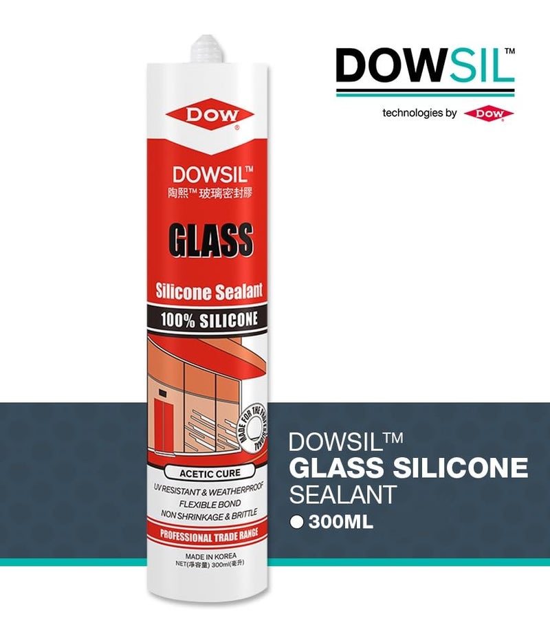 Dow Corning RTV Silicone -Acetoxy Cure Glass Sealant (Transluscent, 300 ml). - Image 4