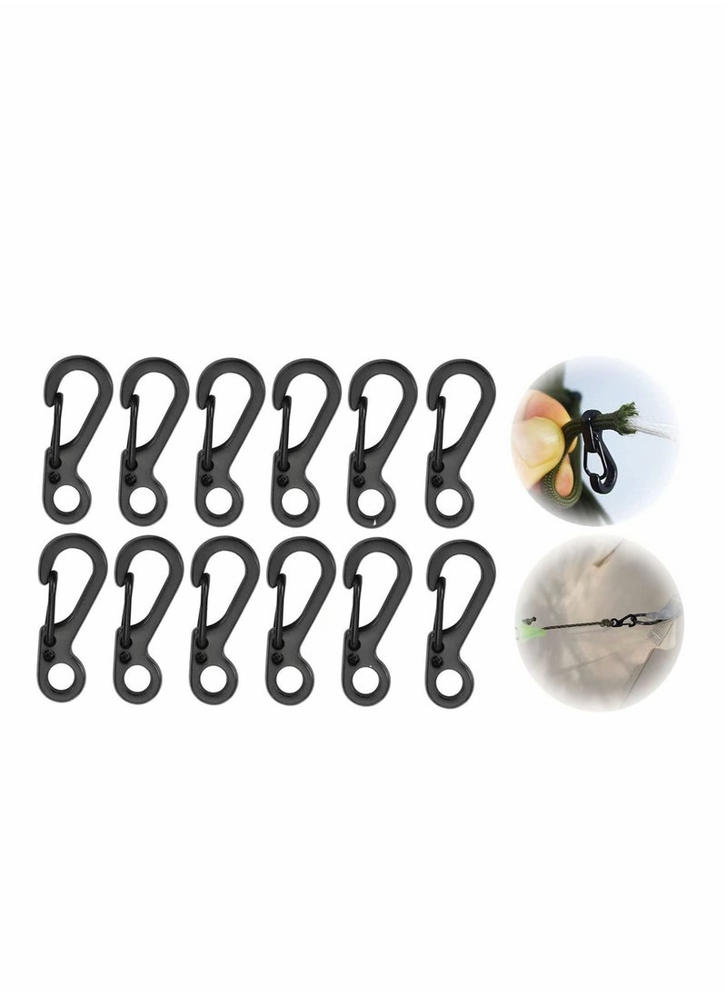 Generic - Mini Carabiner, Spring Back Pack Clasps Keychain Tactical Gear Hooks Key Chain for Outdoor Activity, Camping, Fishing, Hiking, Traveling, (Pack of 12) - Image 1