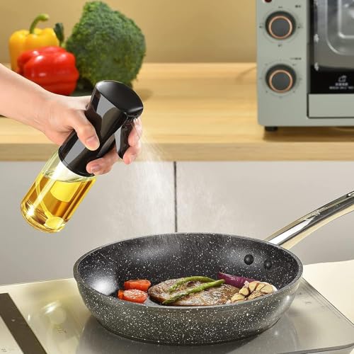 HARKNOX Glass Oil Spray Bottle Oil Sprayer for Cooking Air Fryer 210 ml Mist Vinegar Olive Oil Mister Dispenser Bottle Kitchen Accessories Canola Oil Spritzer, Used for Salad Making Baking Frying BBQ - Image 5