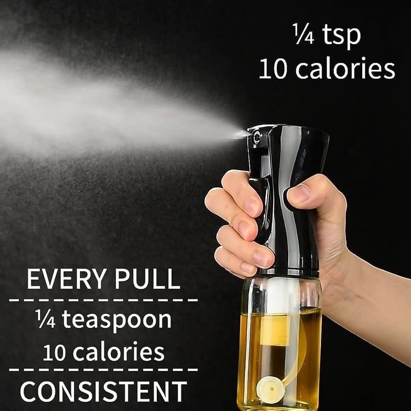 HARKNOX Glass Oil Spray Bottle Oil Sprayer for Cooking Air Fryer 210 ml Mist Vinegar Olive Oil Mister Dispenser Bottle Kitchen Accessories Canola Oil Spritzer, Used for Salad Making Baking Frying BBQ - Image 4