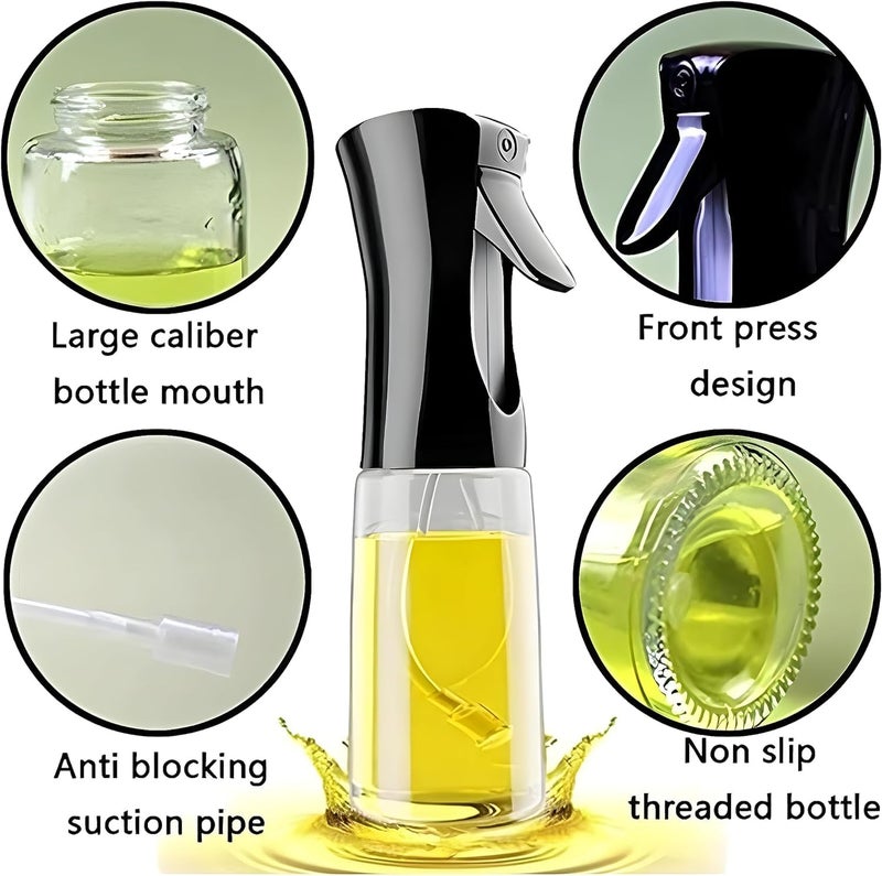 HARKNOX Glass Oil Spray Bottle Oil Sprayer for Cooking Air Fryer 210 ml Mist Vinegar Olive Oil Mister Dispenser Bottle Kitchen Accessories Canola Oil Spritzer, Used for Salad Making Baking Frying BBQ - Image 2