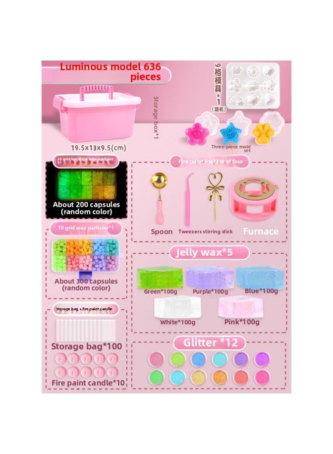 ألعاب يدوية الصنع للفتيات للأطفال فوق 10 سنوات من عمر 7-9 فتيات صغيرات 8 انفجارات 6 12 قرصة موسيقى 5 ألوان: ⭐نسخة دخول متوهجة في الظلام ⭐636 قطعة مجموعة طرق للعب - Image 1