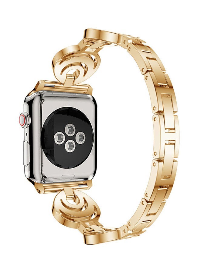 NIBEMINENT Replacement Band For Apple Watch Series 4 44mm Gold - Image 2