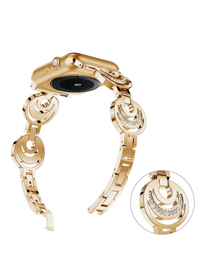 NIBEMINENT Replacement Band For Apple Watch Series 4 44mm Gold - Image 3