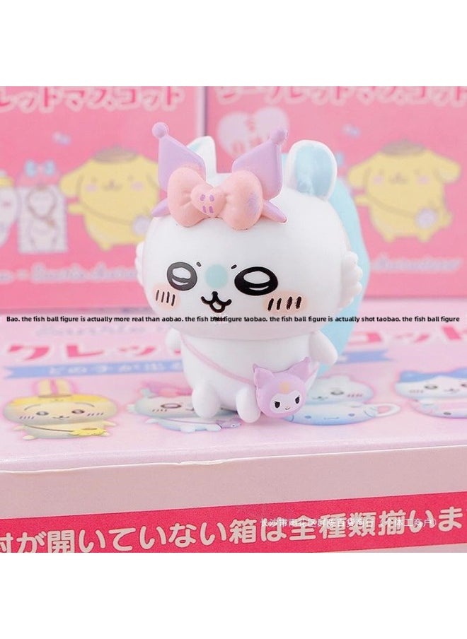 Generic - Self-deprecating Bear Chiikawa Jiyika Wa Lian Sanrio Blind Box Ornaments Usaki Hachi And Friends Hand-made-Color:Self-mocking Bear Pendant [full Set Of 6] Non-duplicate-Specifications:[color Box] With Steel Seal, No After-sales Service After Unpacking - Image 1