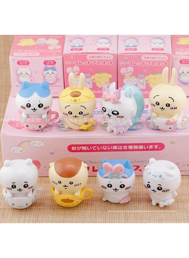 Generic - Self-deprecating Bear Chiikawa Jiyika Wa Lian Sanrio Blind Box Ornaments Usaki Hachi And Friends Hand-made-Color:Self-mocking Bear Pendant [full Set Of 6] Non-duplicate-Specifications:[color Box] With Steel Seal, No After-sales Service After Unpacking - Image 1