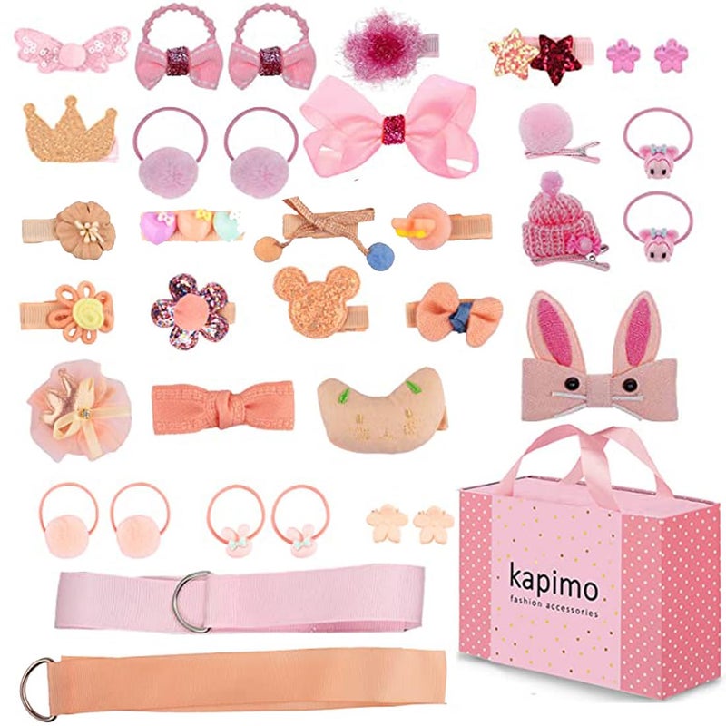 kapimo 36 pcs Hair Clips for Baby Girls Toddlers Assorted Stylish Fashion Kids Hair Accessories Gift Set Box - Image 1