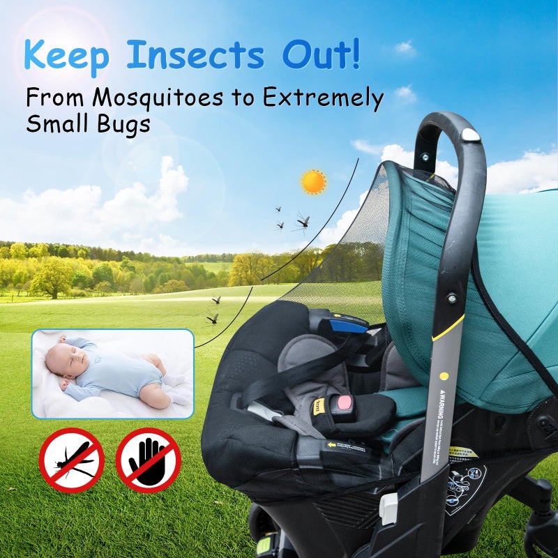 TRIPDAILY Mosquito Net for Stroller, Compatible with Doona Stroller & Car Seat, Premium Quality Machine Washable, Stoller Accessories, Breathable,Easy to Store(with a Storage Bag), Portable - Image 2