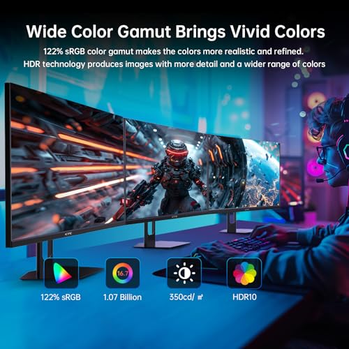 KTC شاشة ألعاب KTC مقاس 27 بوصة QHD، 180Hz 1ms GTG IPS سريع، شاشة كمبيوتر للألعاب 2K، شاشة بدون إطار بدقة 1440P HDR مع مزامنة متكيفة، ضبط الميل، متوافقة مع VESA، رعاية العين، DisplayPort HDMI، H27T22S - Image 4