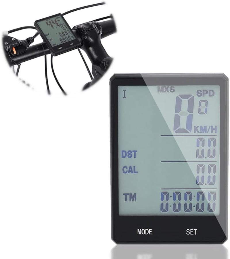 woobles Bicycle Speedometer Wireless, Bike Bicycle Computer Speedometer Odometer Cycling Measurable Stopwatch - Image 1