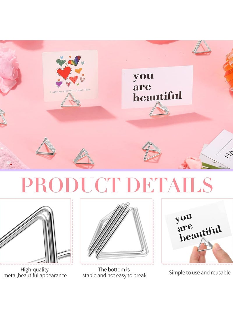 Neox 20-Piece Triangle Shape Name Card Holder, Mini Wedding Table Card Holders, Setting Holder Picture Clips Stand for Centerpiece Anniversary Party  - Image 3
