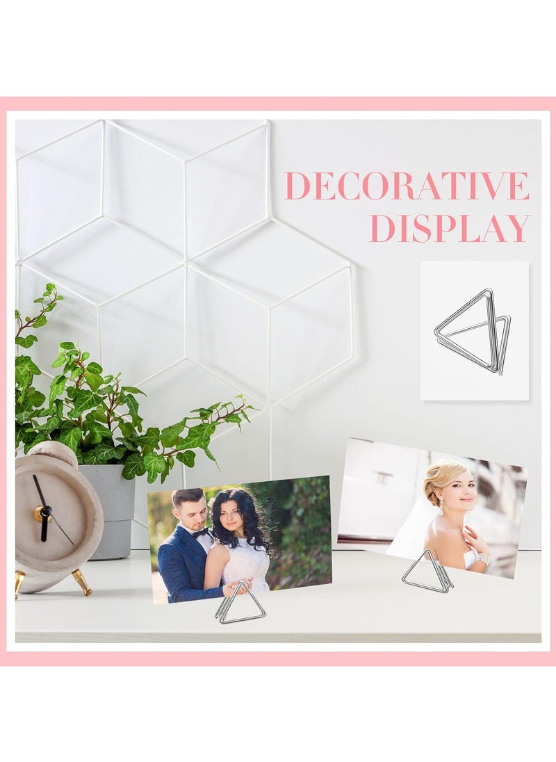 Neox 20-Piece Triangle Shape Name Card Holder, Mini Wedding Table Card Holders, Setting Holder Picture Clips Stand for Centerpiece Anniversary Party  - Image 4
