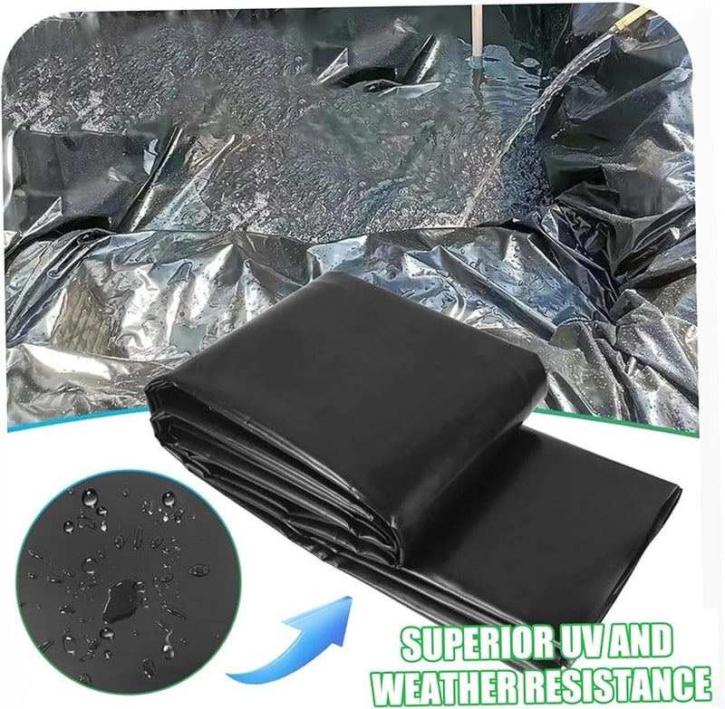 بطانة البركة القابلة للطي المقاومة للثقب والتمزق من البولي إيثيلين 118 × 157 5 بوصة لبركة الأسماك الخارجية - Image 5