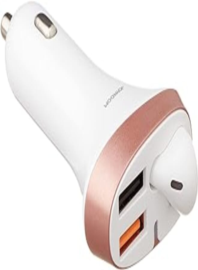 JOYROOM Joyroom JR-CP2 Car Charger with Earphone - White and Gold, USB