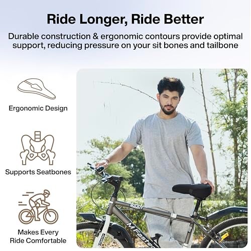 FOVERA Gel Bicycle Saddle Seat Cushion Cover for Indoor Outdoor Cycling, Exercise Cycle - Soft and Washable, 100% Gel Material, Made in India - Image 3