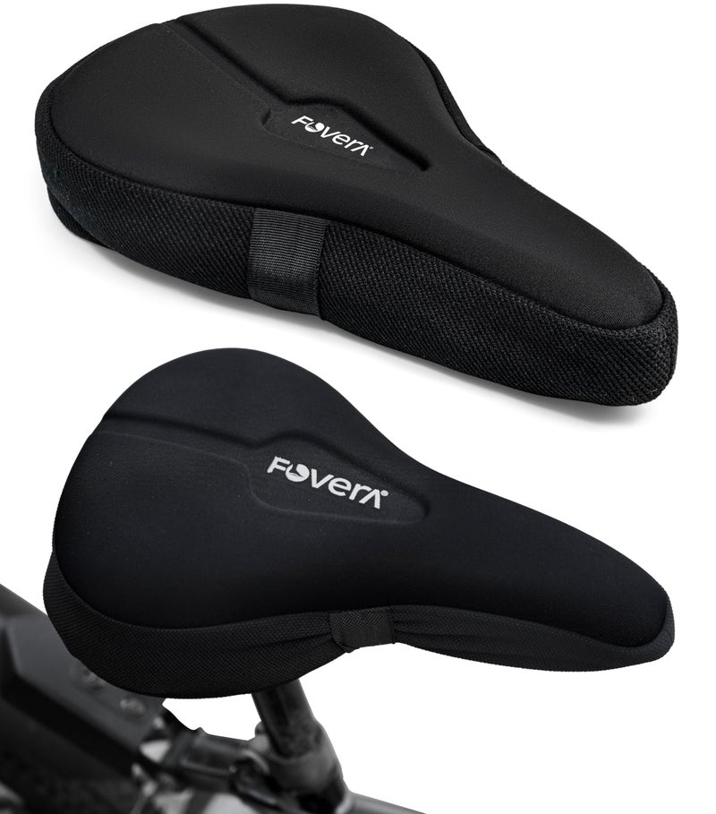 FOVERA Gel Bicycle Saddle Seat Cushion Cover for Indoor Outdoor Cycling, Exercise Cycle - Soft and Washable, 100% Gel Material, Made in India - Image 1