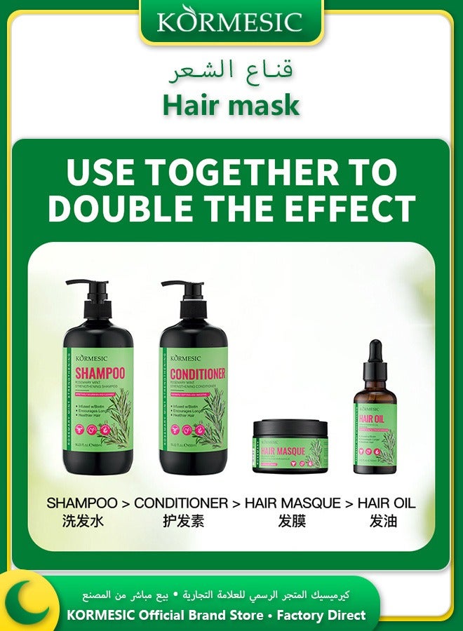 Kormesic Rosemary Mint Hair Mask 250ml Deep Conditioning Treatment For Damaged Hair - Image 4